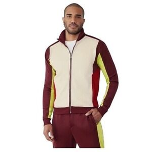 GSTQ All Tracks Athletic Jacket Port Colorblock Knit Full Zip Front L